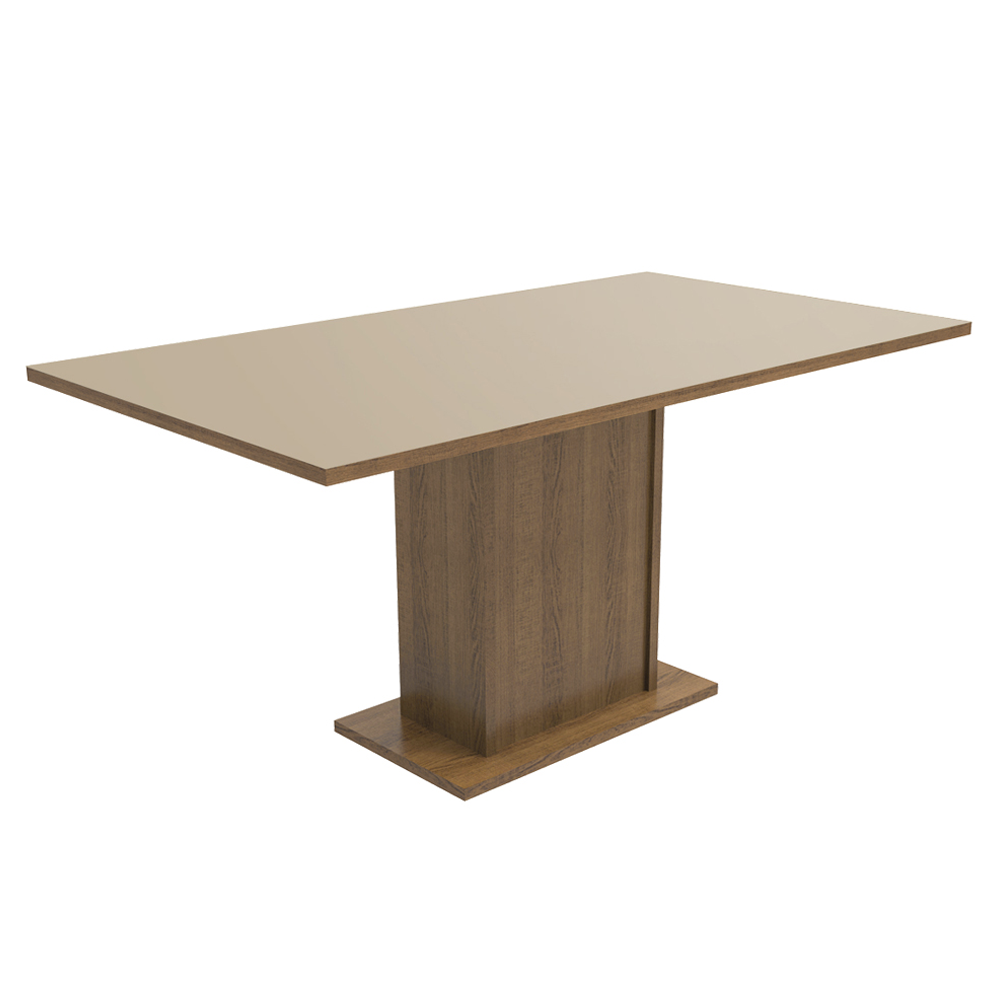 Juego de Comedor Mesa Encimera de Madera 6 Sillas Marrón/Crema/Imperial Renata