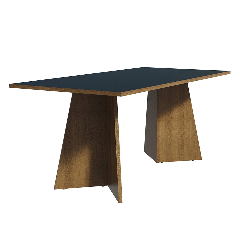 Mesa de Comedor Rectangular con Encimera de Madera Marrón/Negro 5388