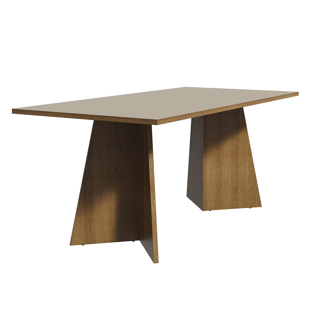 Mesa de Comedor Rectangular con Encimera de Madera Marrón/Crema 5388