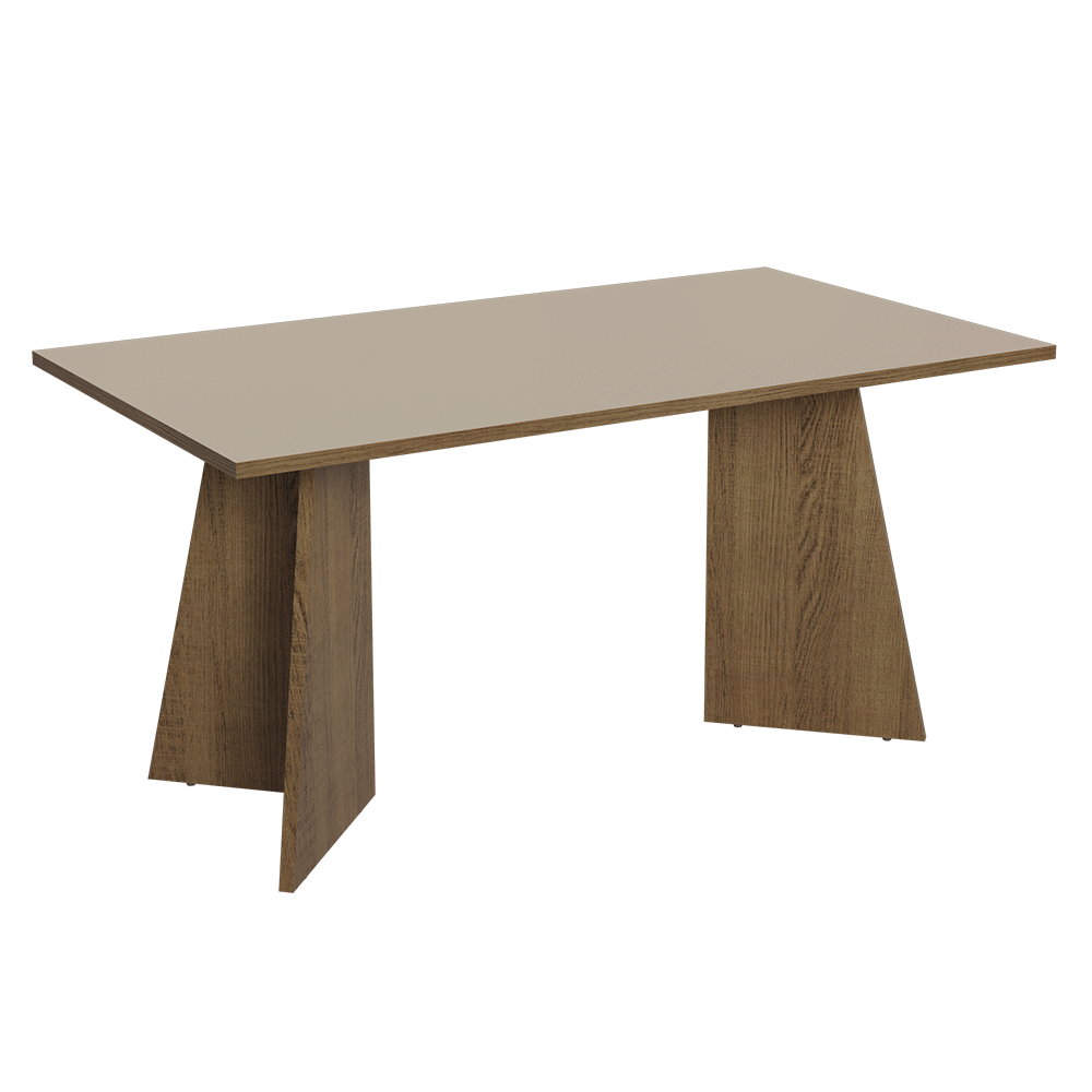 Mesa Rectangular Encimera de Madera 5389 Marrón/Crema