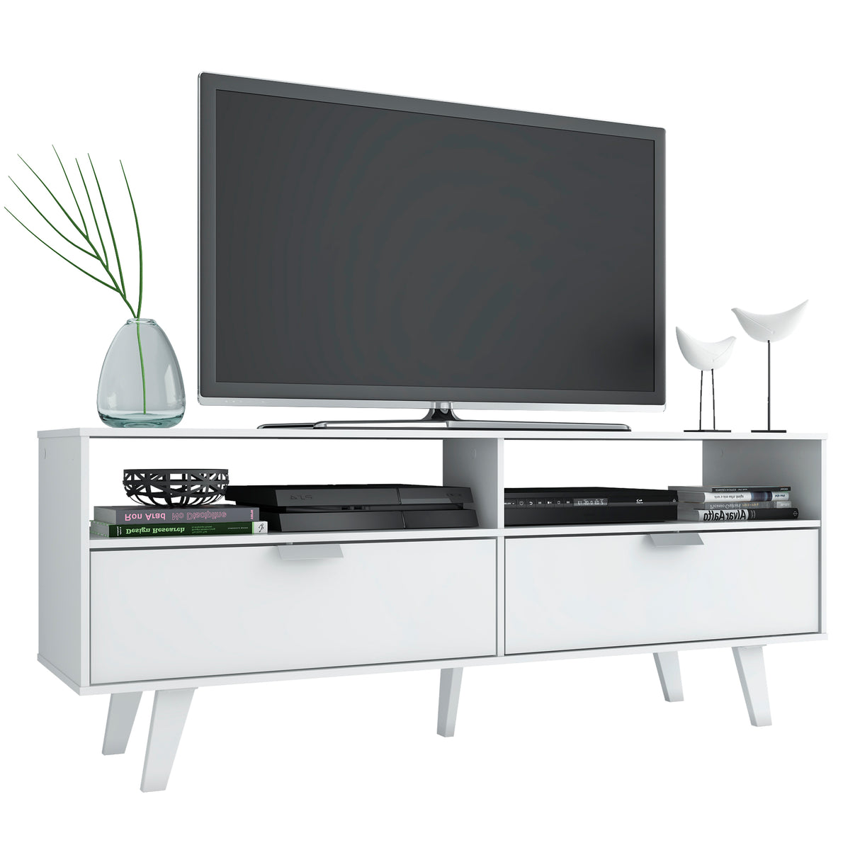 Mueble para TV hasta 55 Pulgadas Oslo con 2 Puertas Blanco