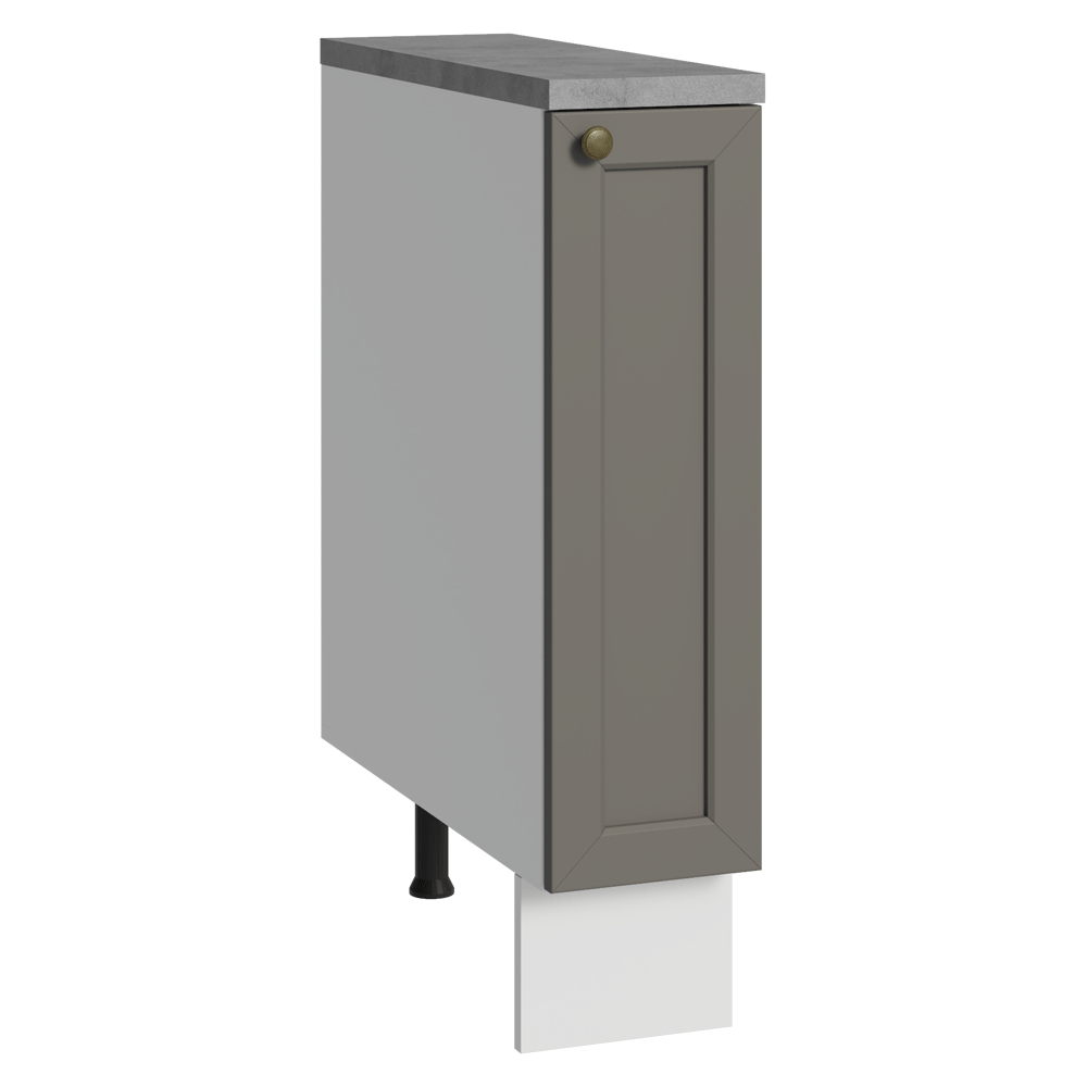 Gabinete Bajo Especiero 20x60 cm 1 Puerta (Con Encimera) Blanco/Gris Vik Madesa