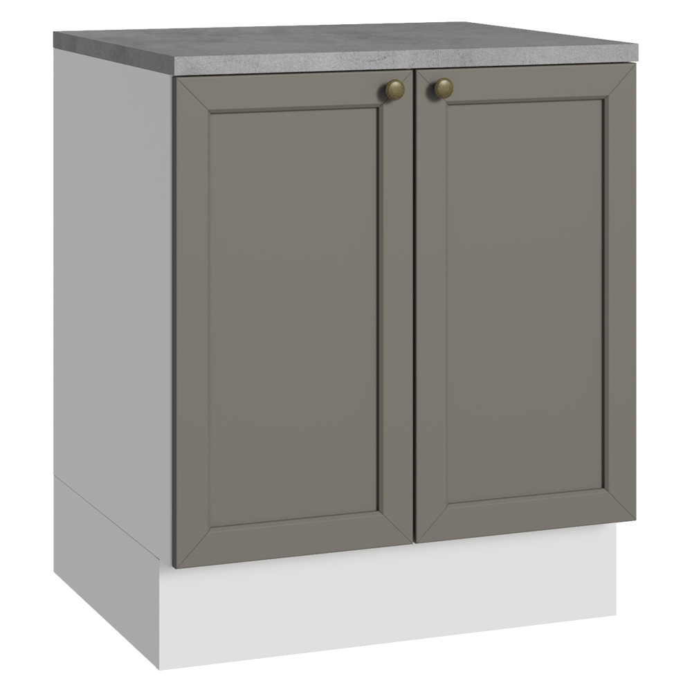 Gabinete Bajo de Cocina 70 x 60 cm 2 Puertas (Con Encimera) Blanco/Gris Vik Madesa