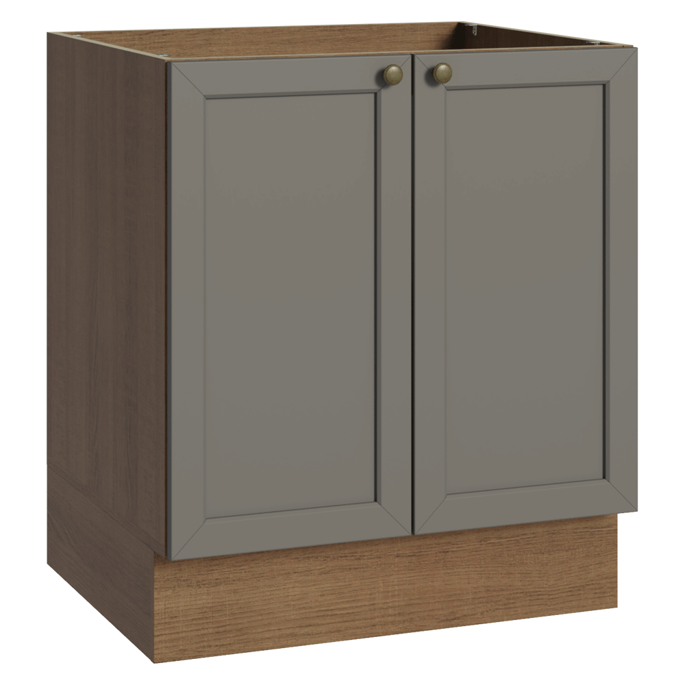 Gabinete Bajo de Cocina 70 x 60 cm 2 Puertas (Sin encimera) Marrón/Gris Vik Madesa