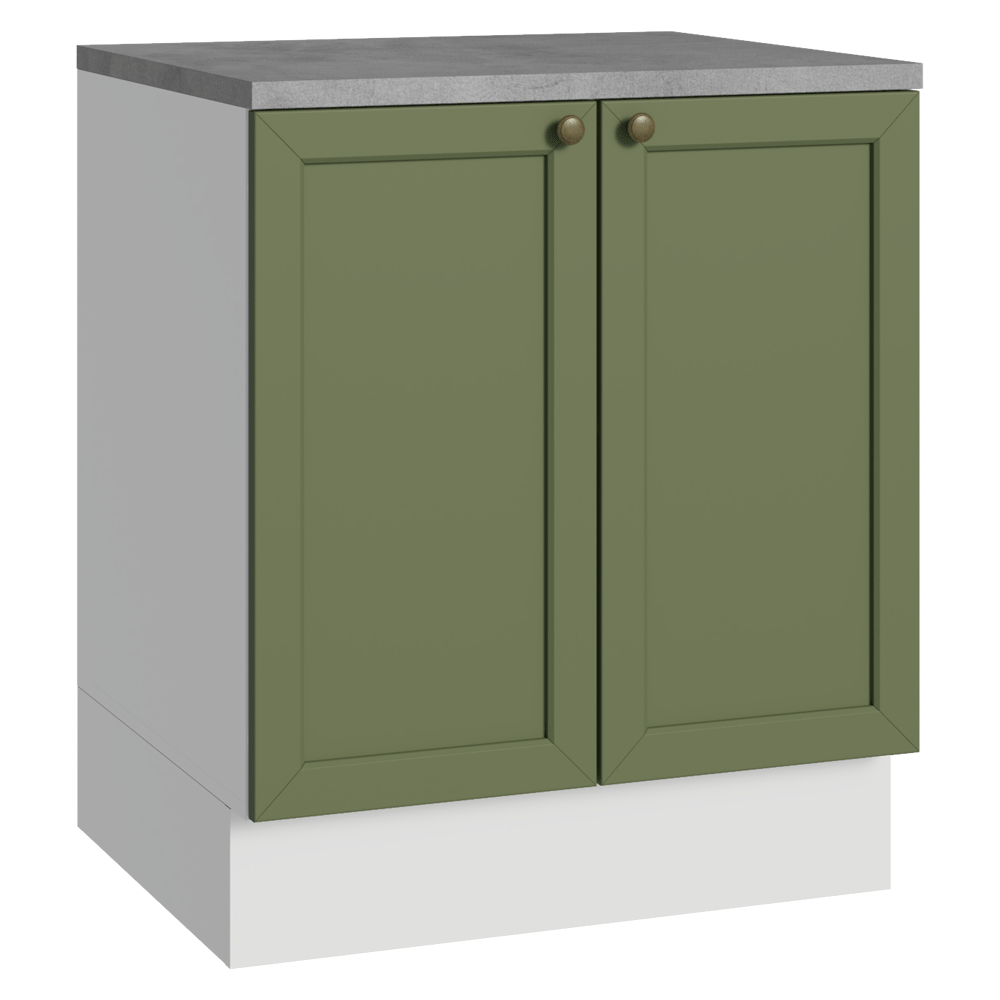 Gabinete Bajo de Cocina 70 x 60 cm 2 Puertas (Con Encimera) Blanco/Verde Vik Madesa