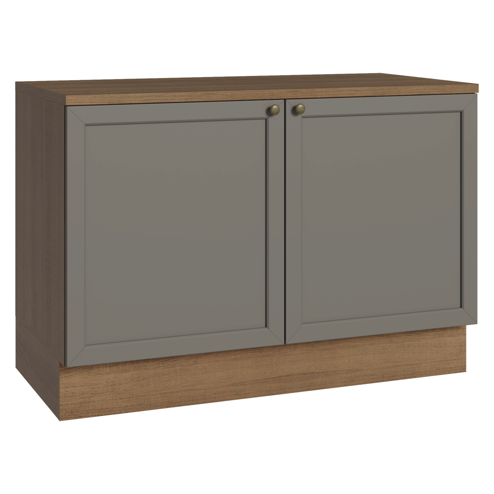 Gabinete Bajo de Cocina 120 cm 2 Puertas Marrón/Gris Vik Madesa