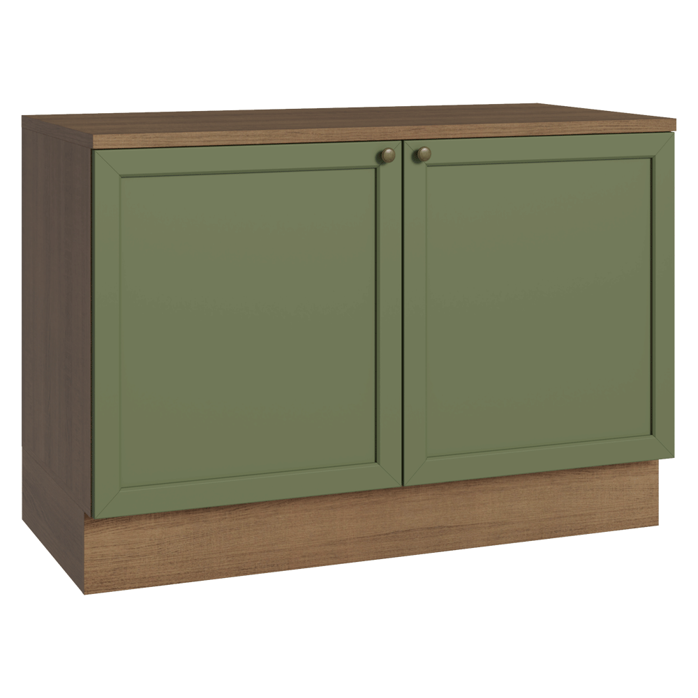 Gabinete Bajo de Cocina 120 cm 2 Puertas Marrón/Verde Vik Madesa