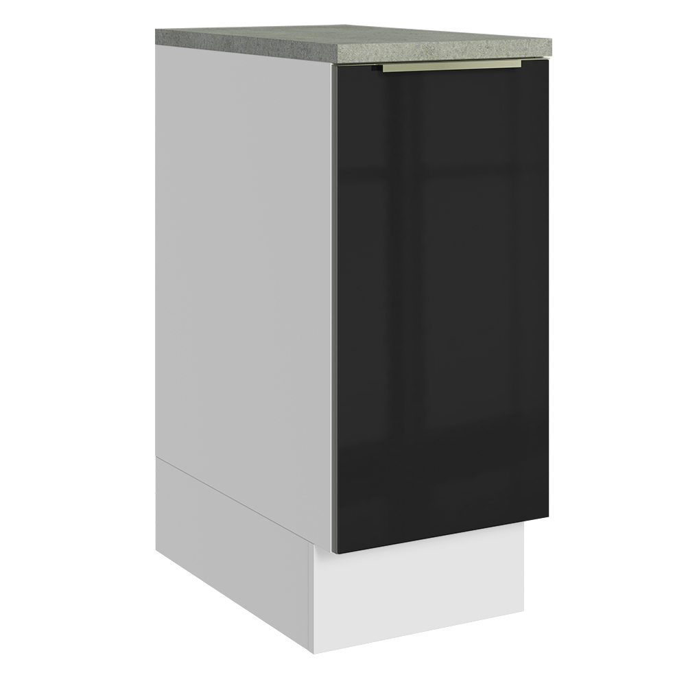 Gabinete Bajo de Cocina 35 cm 1 Puerta Blanco/Negro Lux Madesa