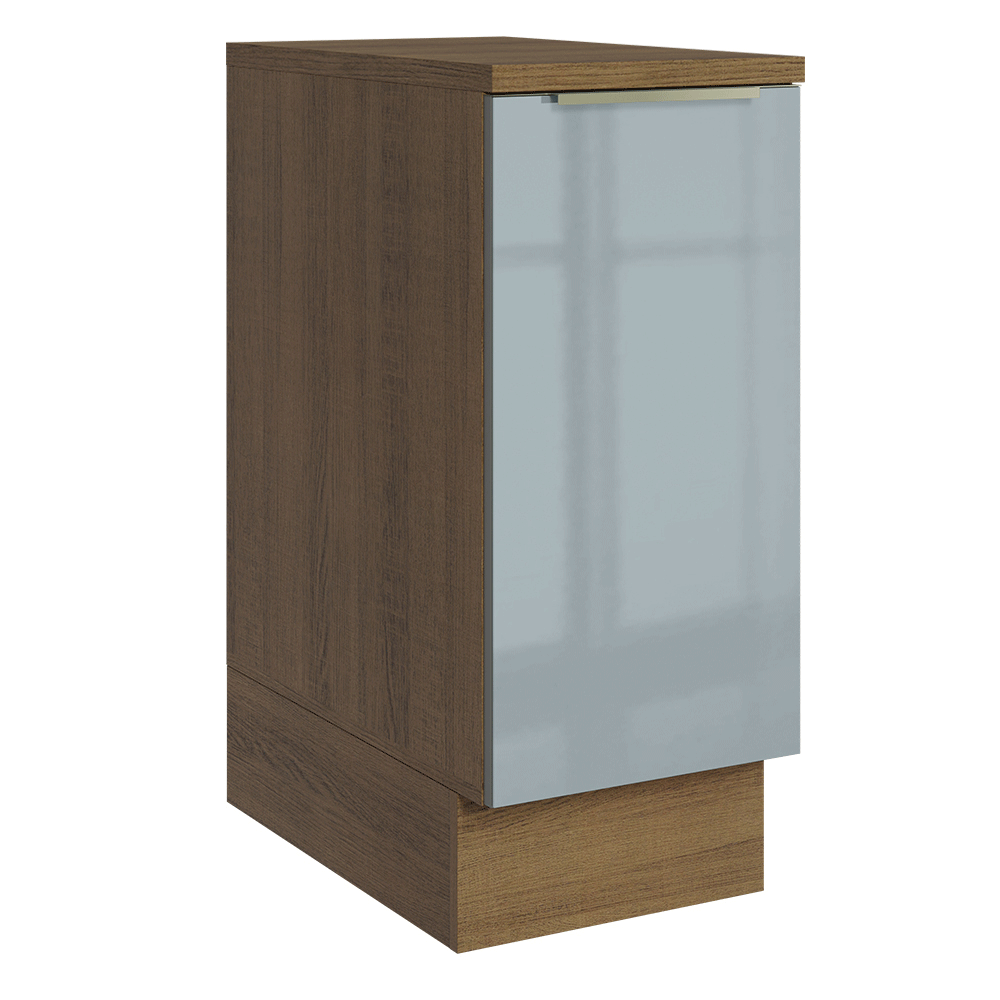 Gabinete Bajo de Cocina 35 cm 1 Puerta Marrón/Gris Lux Madesa