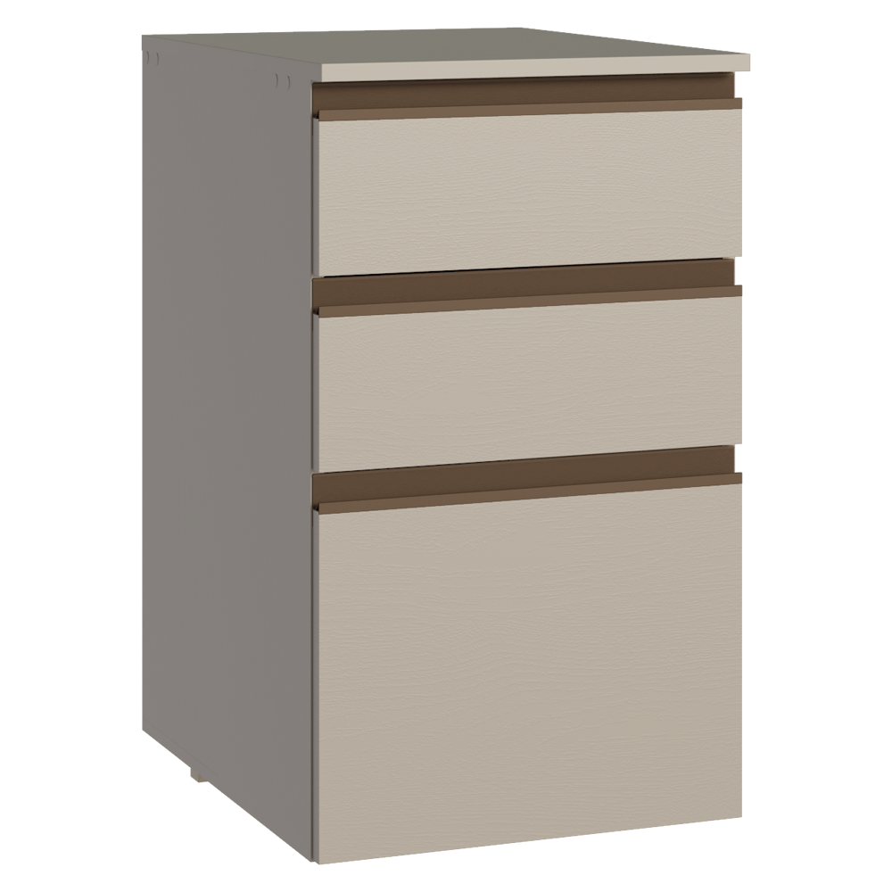 Gabinete Bajo 40 cm 3 Cajones Sin Patas Nice Crema