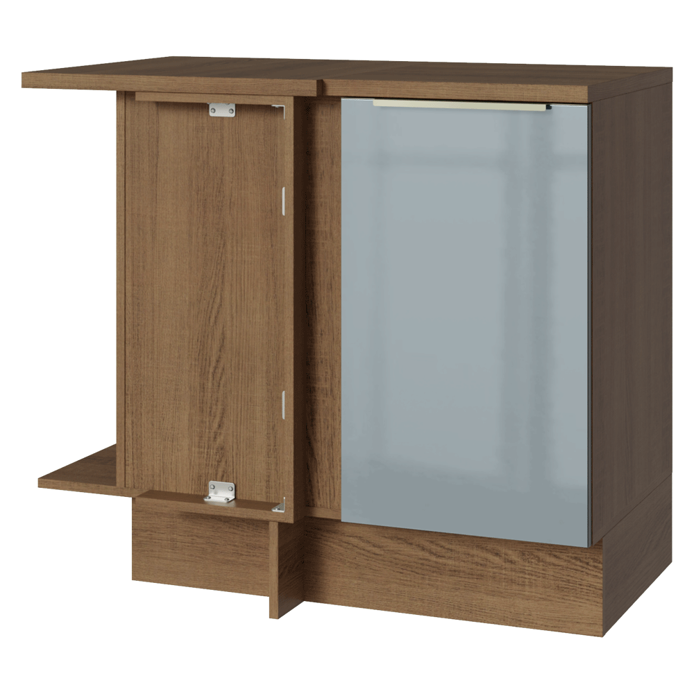 Gabinete Bajo de Esquina 1 Puerta Marrón/Gris Lux Madesa