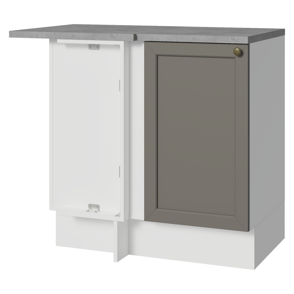 Gabinete Bajo Esquinero 1 Puerta Blanco/Gris Vik Madesa