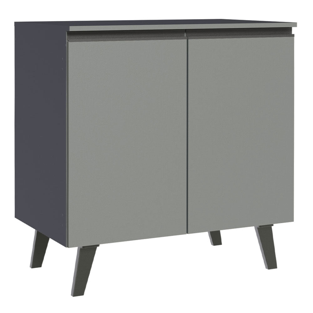 Gabinete Bajo 80 cm 2 Puertas Con Patas Gris Nice Madesa