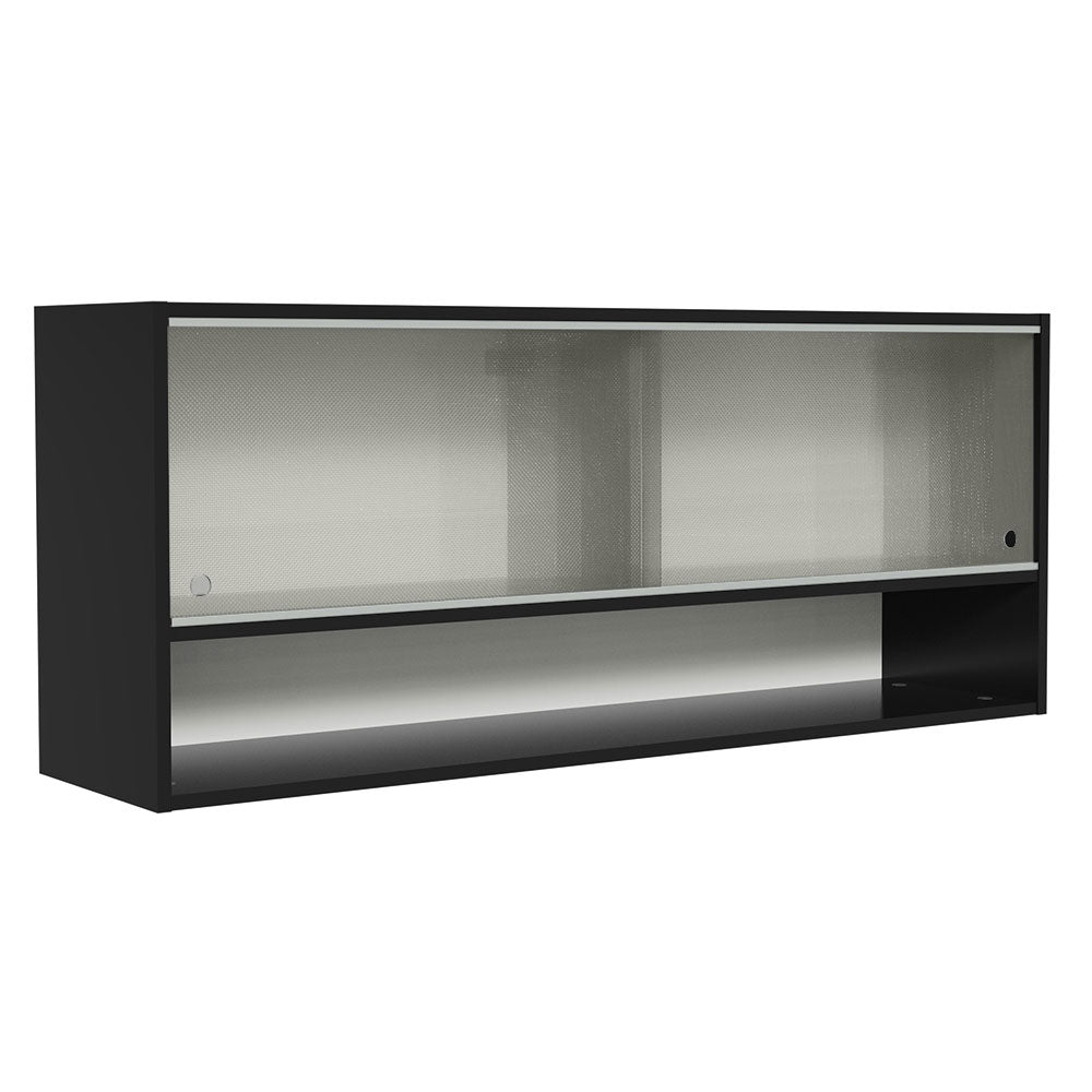 Gabinete Superior 2 Puertas Correderas Vidrio 120cm 1 Nicho Reims Negro