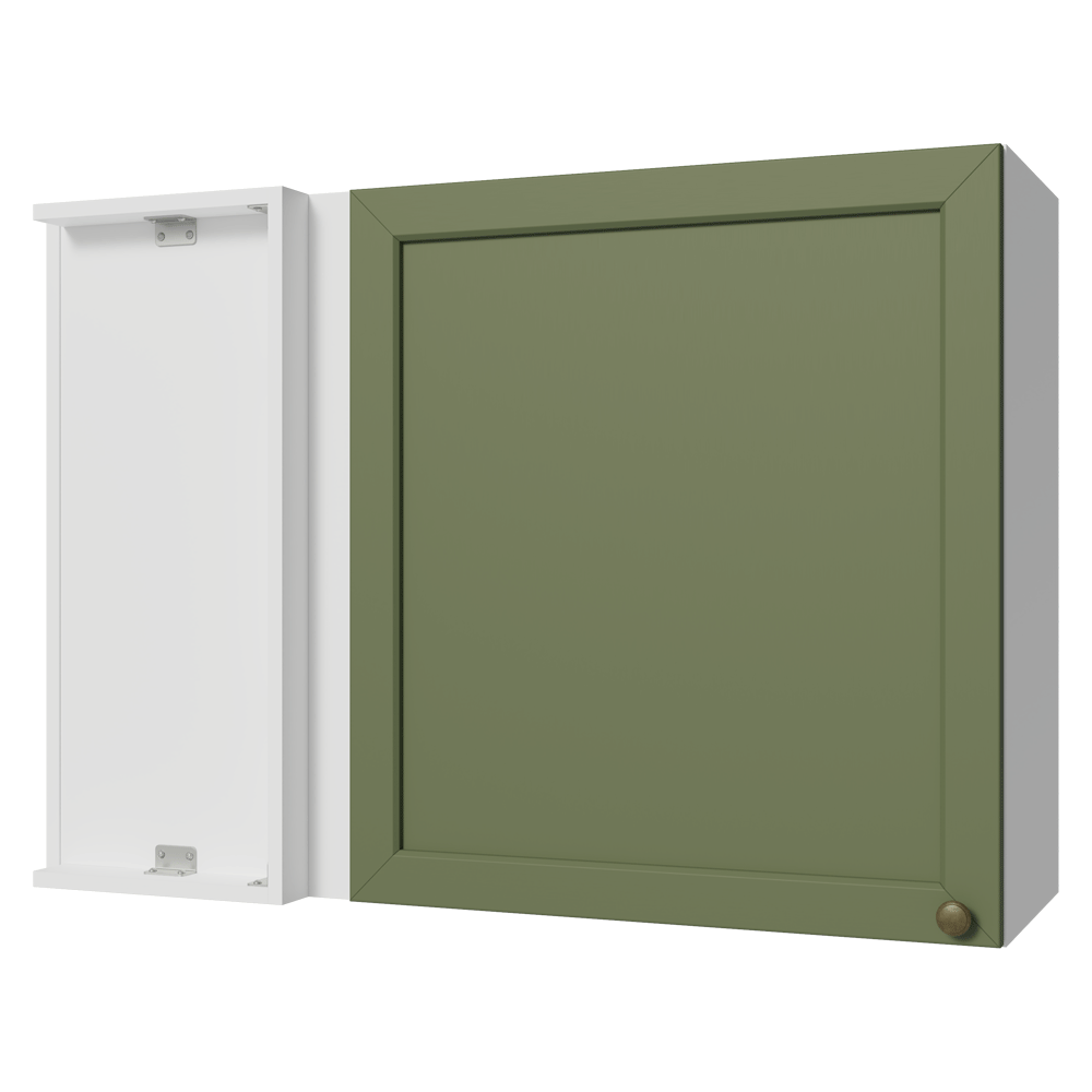 Gabinete Superior Esquinera 1 Puerta Blanco/Verde Vik Madesa