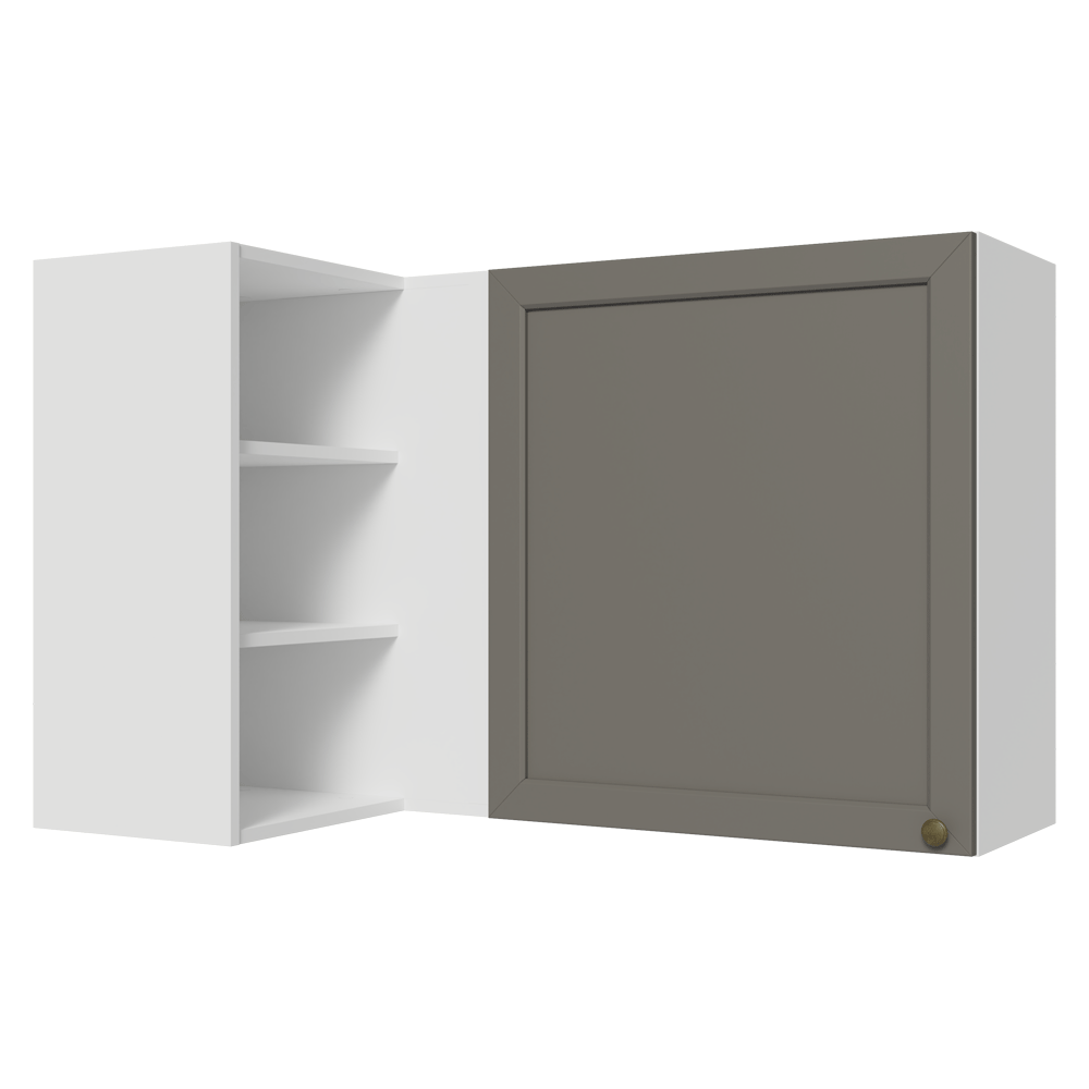 Gabinete Superior Esquinera para Línea 60 cm de Profundidad Blanco/Gris Vik Madesa