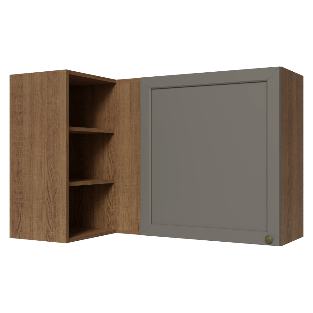 Gabinete Superior Esquinera para Línea 60 cm de Profundidad Marrón/Gris Vik Madesa