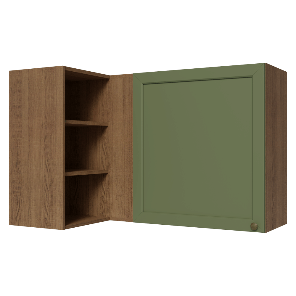 Gabinete Superior Esquinera para Línea 60 cm de Profundidad Marrón/Verde Vik Madesa