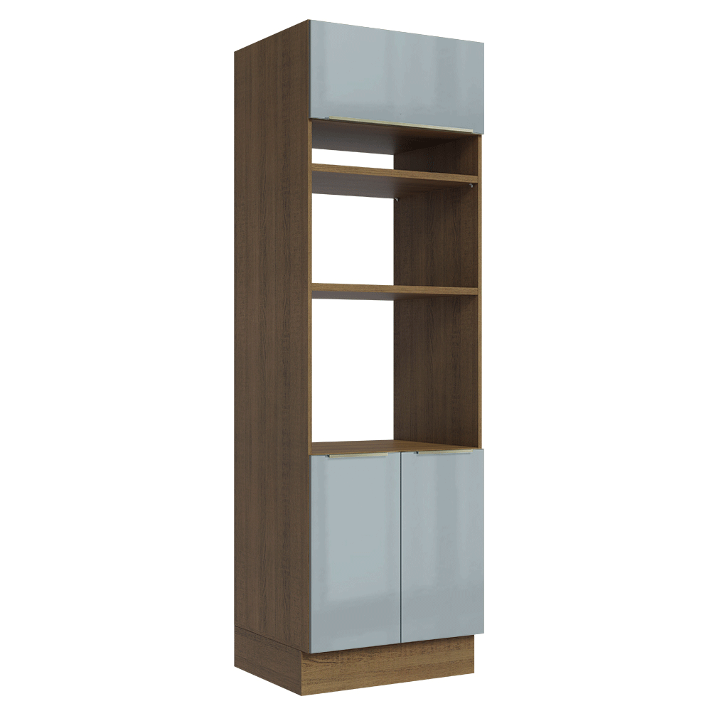 Mueble para Horno 70 cm 3 Puertas Marrón/Gris Lux Madesa