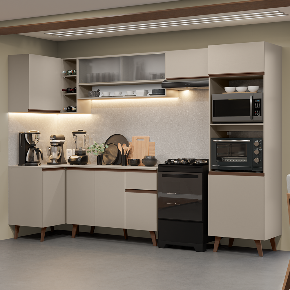 Cocina Integrale Esquinera 385 cm Crema Nice Madesa 03