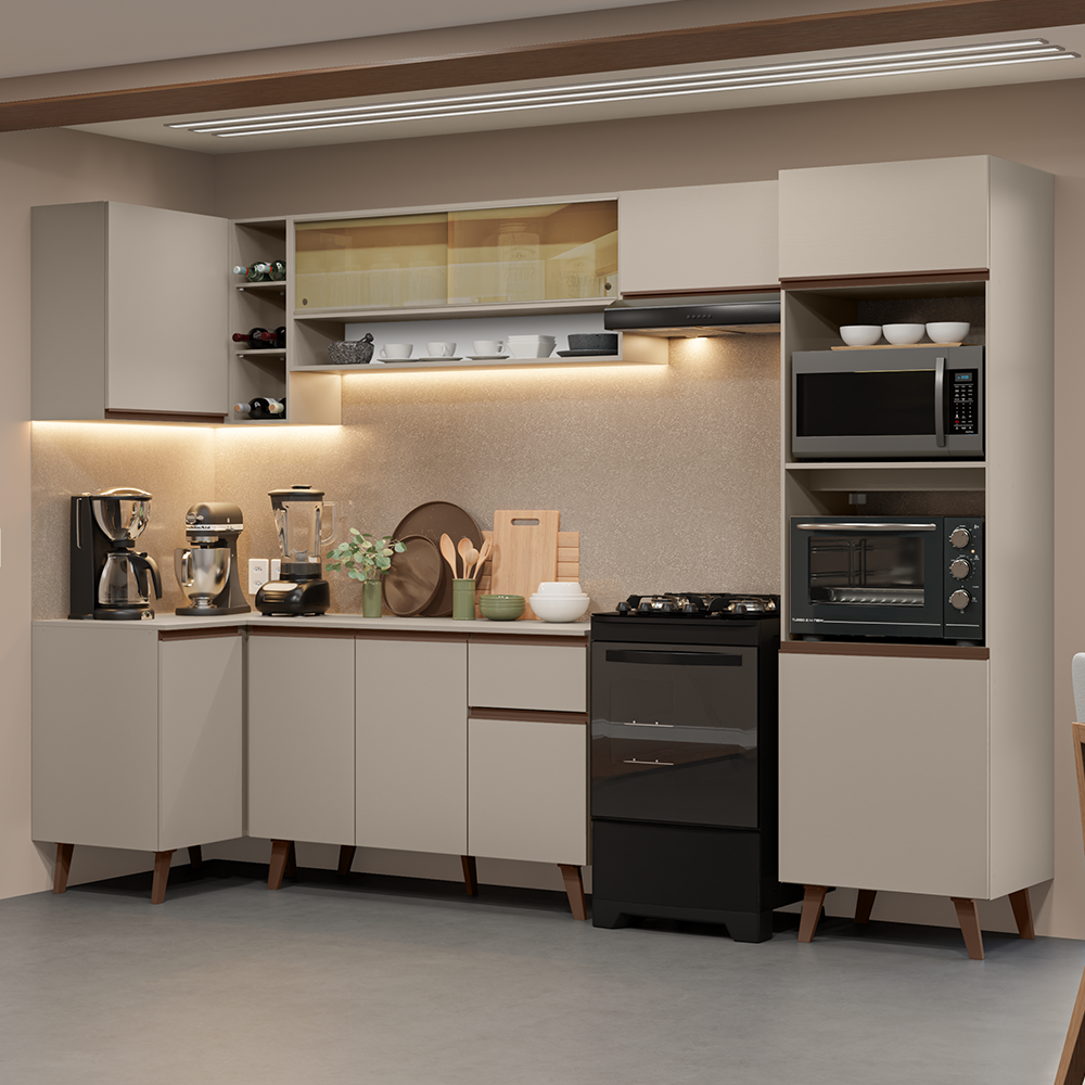 Cocina Integrale Esquinera 385cm Crema Nice Madesa 04