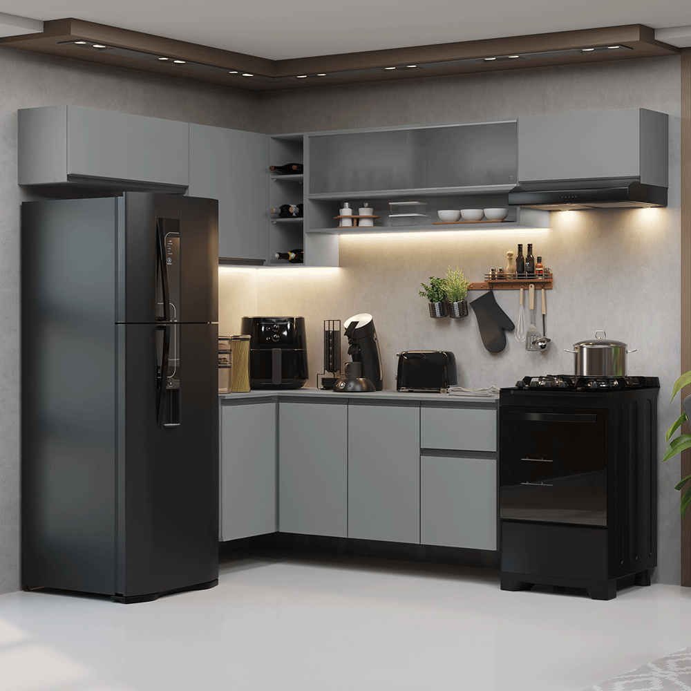 Cocina Integral 405 cm sin Patas Gris Nice