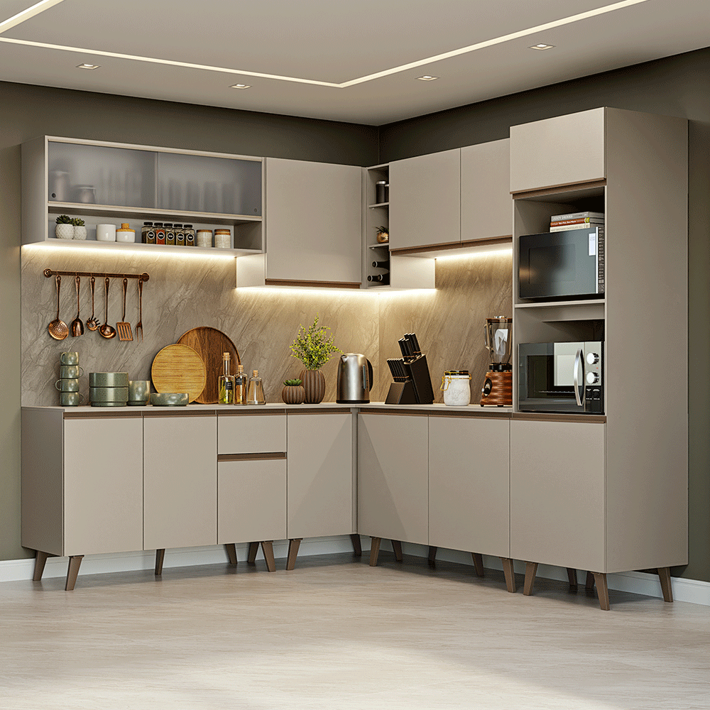 Cocina Integrale Esquinera 445cm Crema Nice Madesa 02