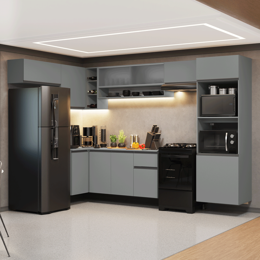 Cocina Integral 465 cm sin Patas Gris Nice 06