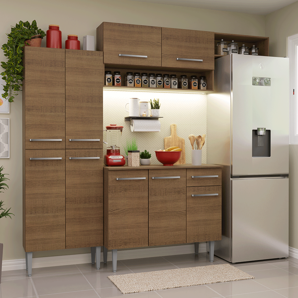Cocina Integral 229cm Marrón Emilly Madesa 18