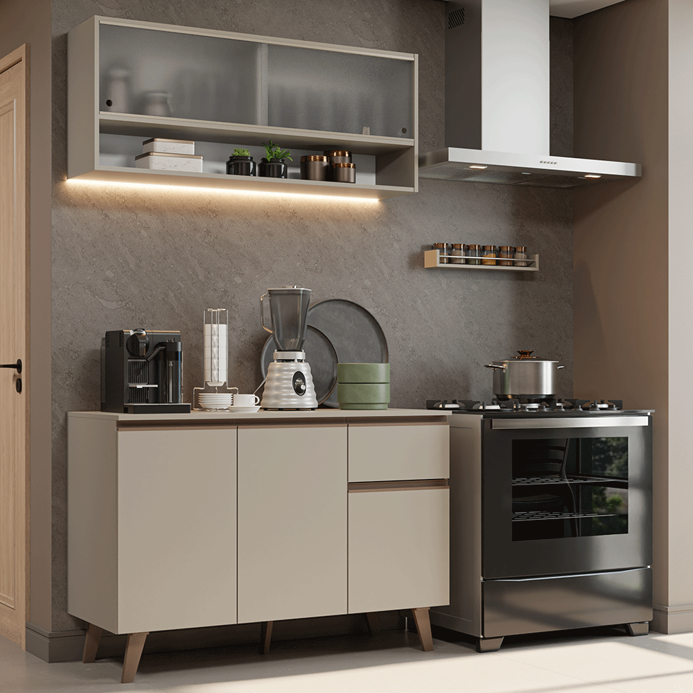 Cocina Compacta 120 cm Crema Nice Madesa 02