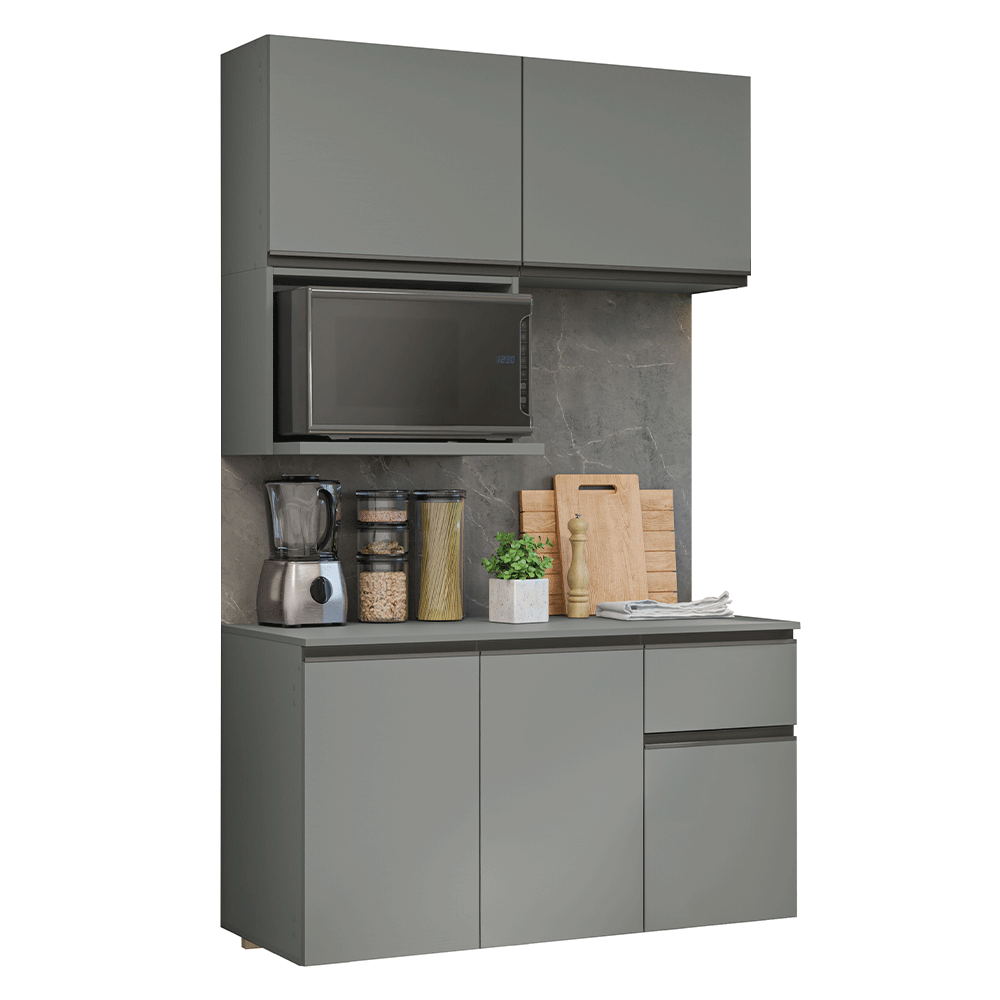 Cocina Compacta 120 cm Sin Patas Nice Gris 06