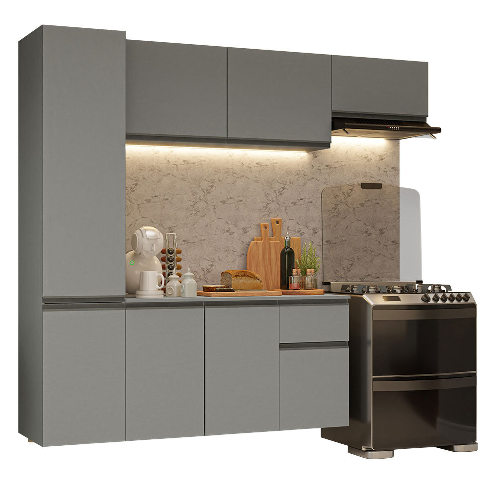 Cocina Integral 220 cm Sin Patas Nice Gris 02