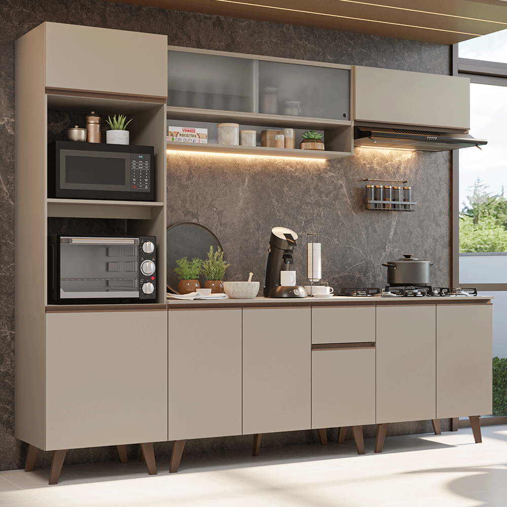 Cocina Integral 260 cm Crema Nice Madesa 02