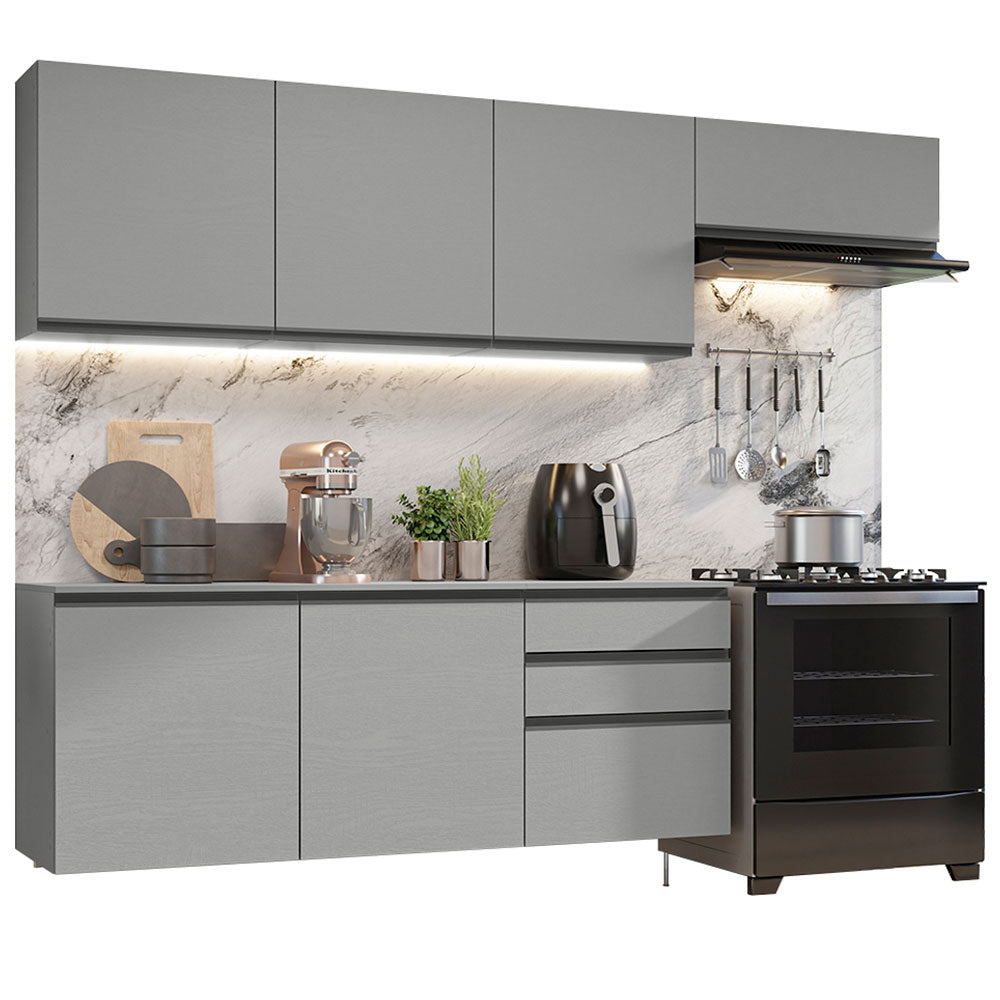 Cocina Integral 260 cm Sin Patas Nice Gris 13