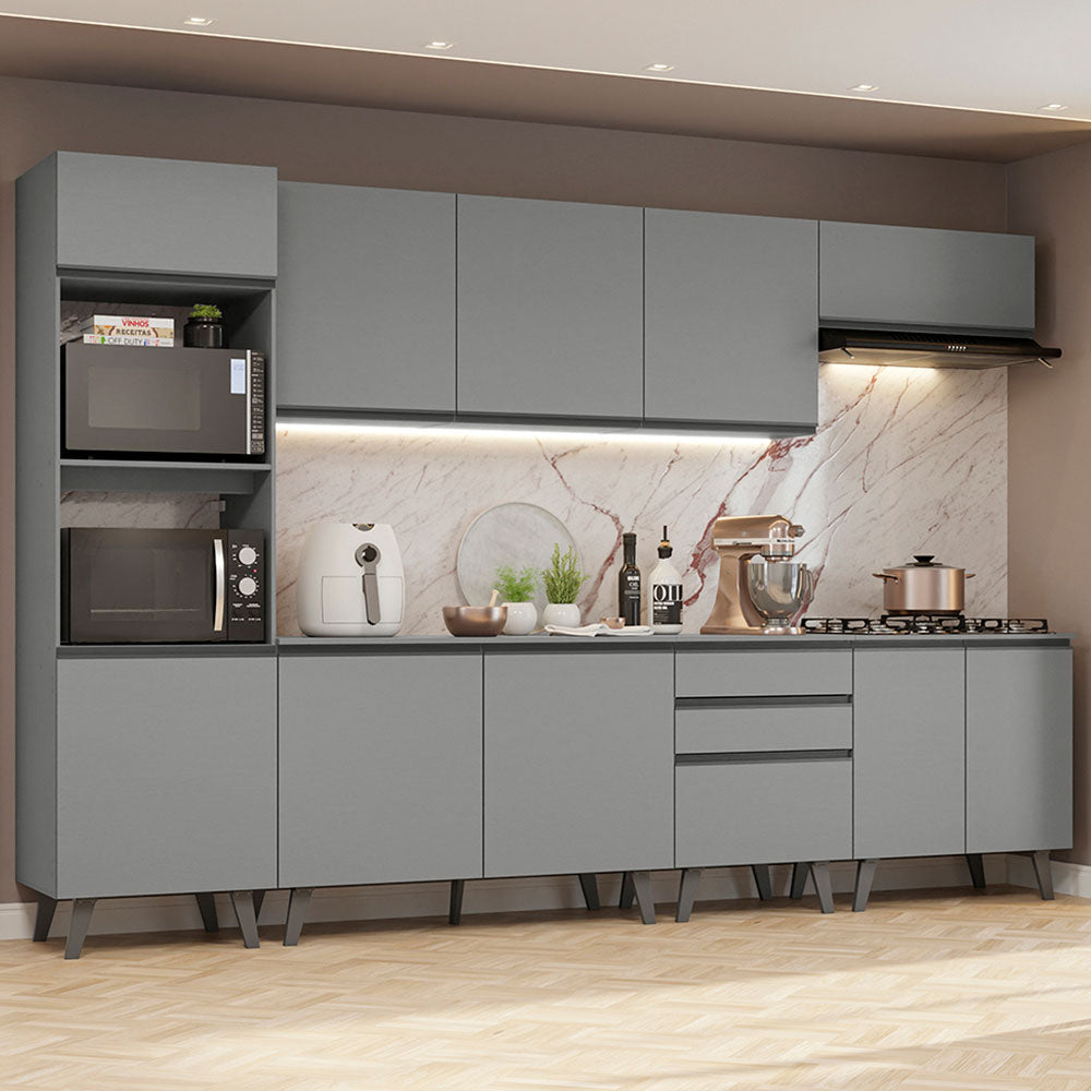 Cocina Integrale 320cm Gris Nice Madesa 06