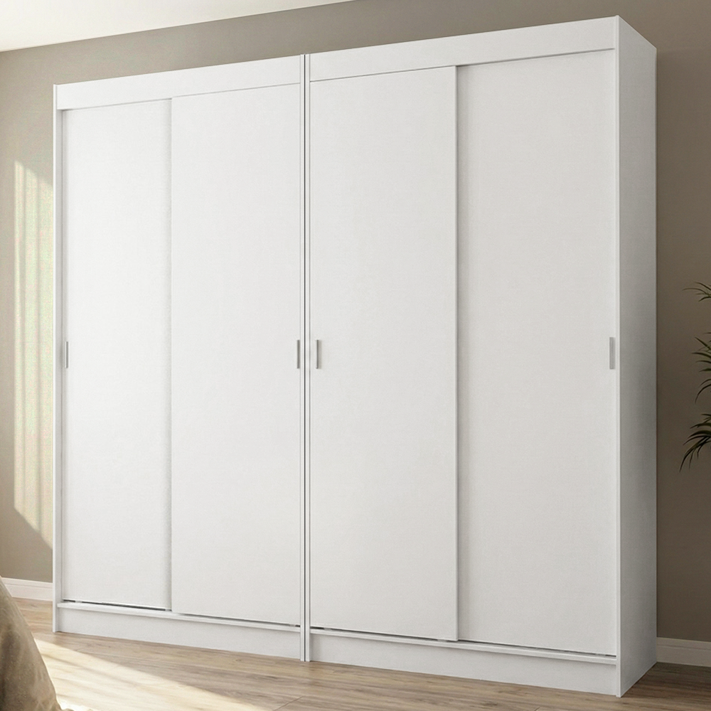 Conjunto de 2 Clósets 4 Puertas Corredizas Blanco Tokio Madesa