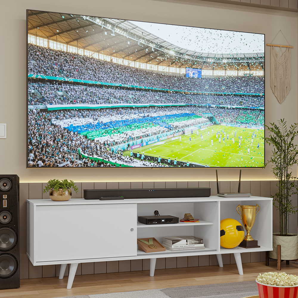 Mueble para TV hasta 80 Pulgadas 160cm con patas Blanco Torino Madesa