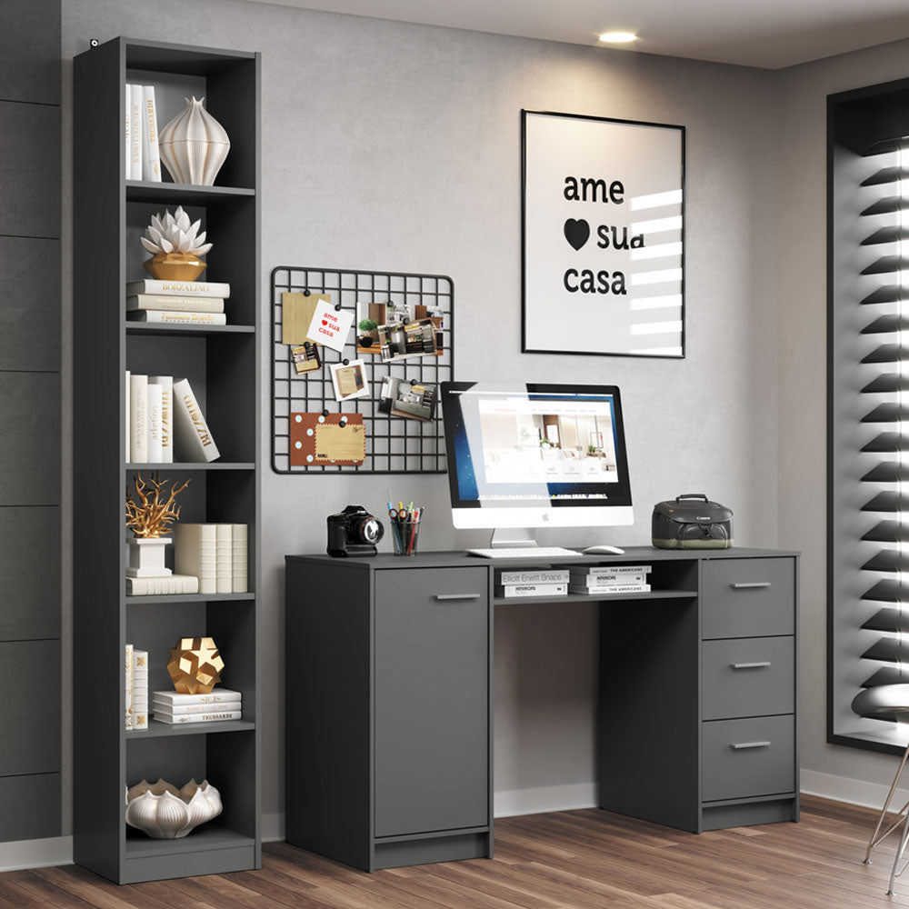 Kit Estante Librero Madesa 6906 y Organizador 9400 Gris