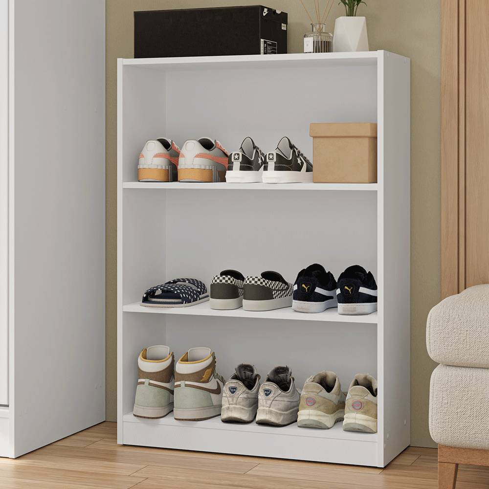 Estante Zapatera 3 Niveles Sin Puertas Blanco