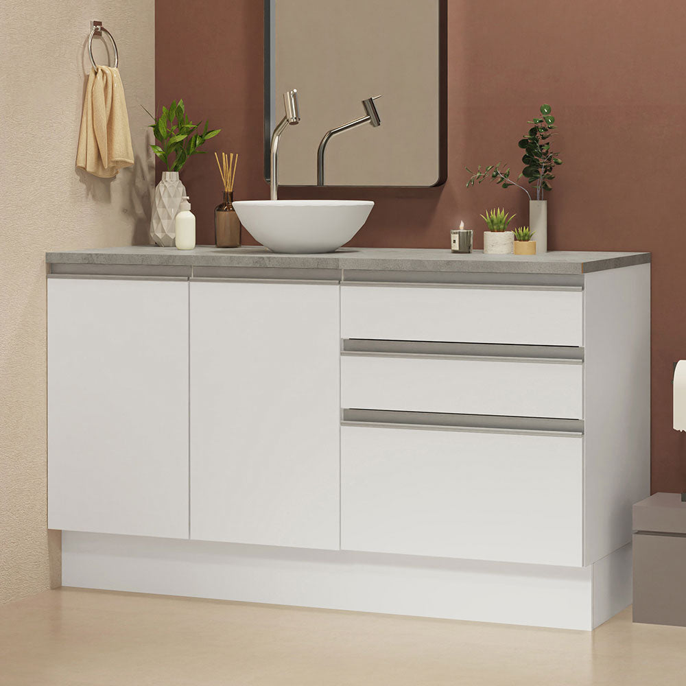 Gabinete para Baño 140cm 2 Puertas 3 Cajones Blanco