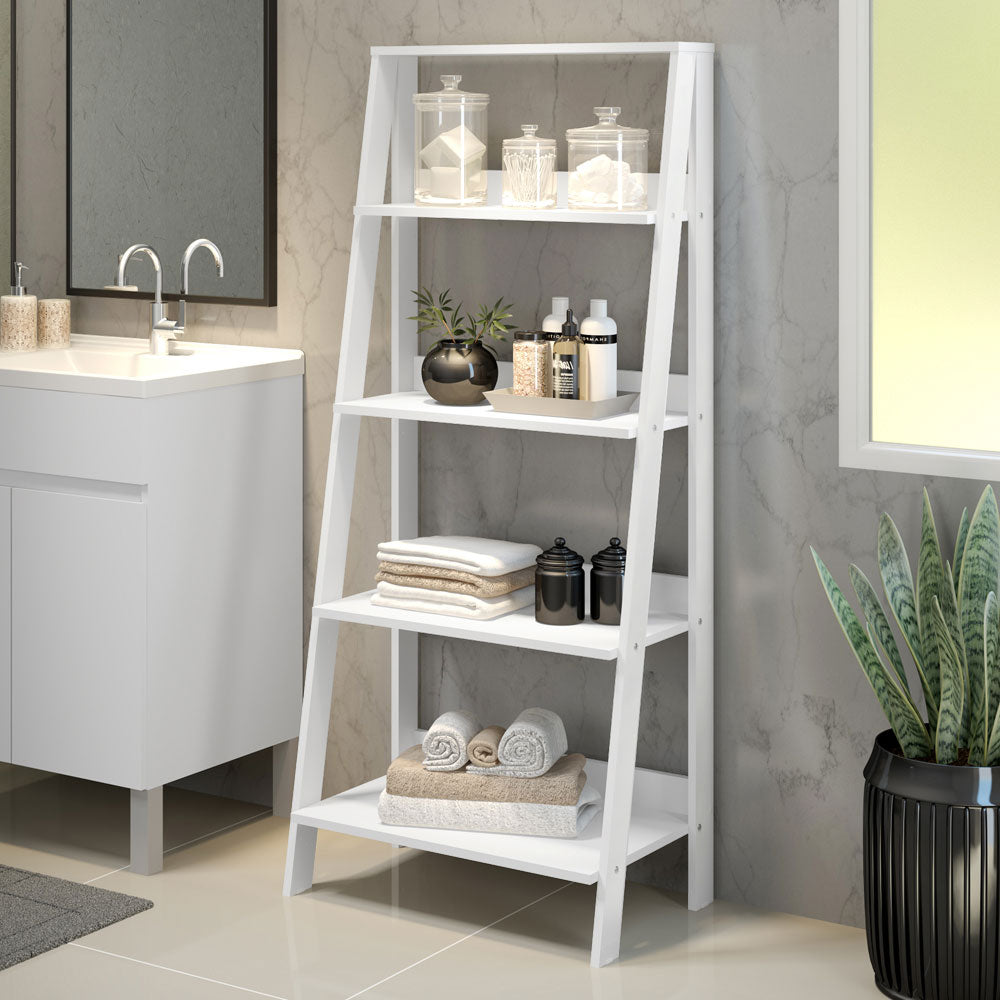 Estante Organizadora Multiuso para Baño con 4 Niveles Blanco