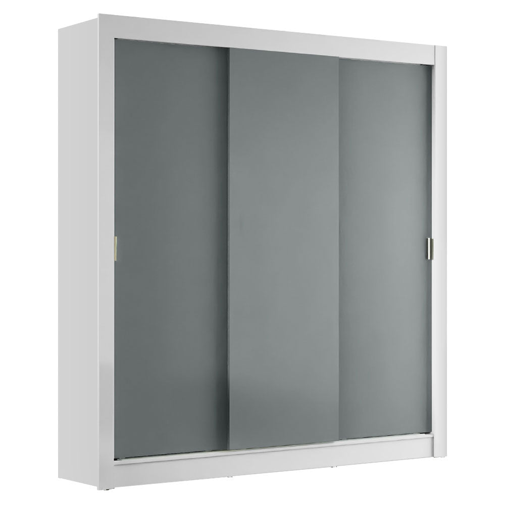 Clóset Matrimonial 3 Puertas Corredizas Blanco/Gris Monaco