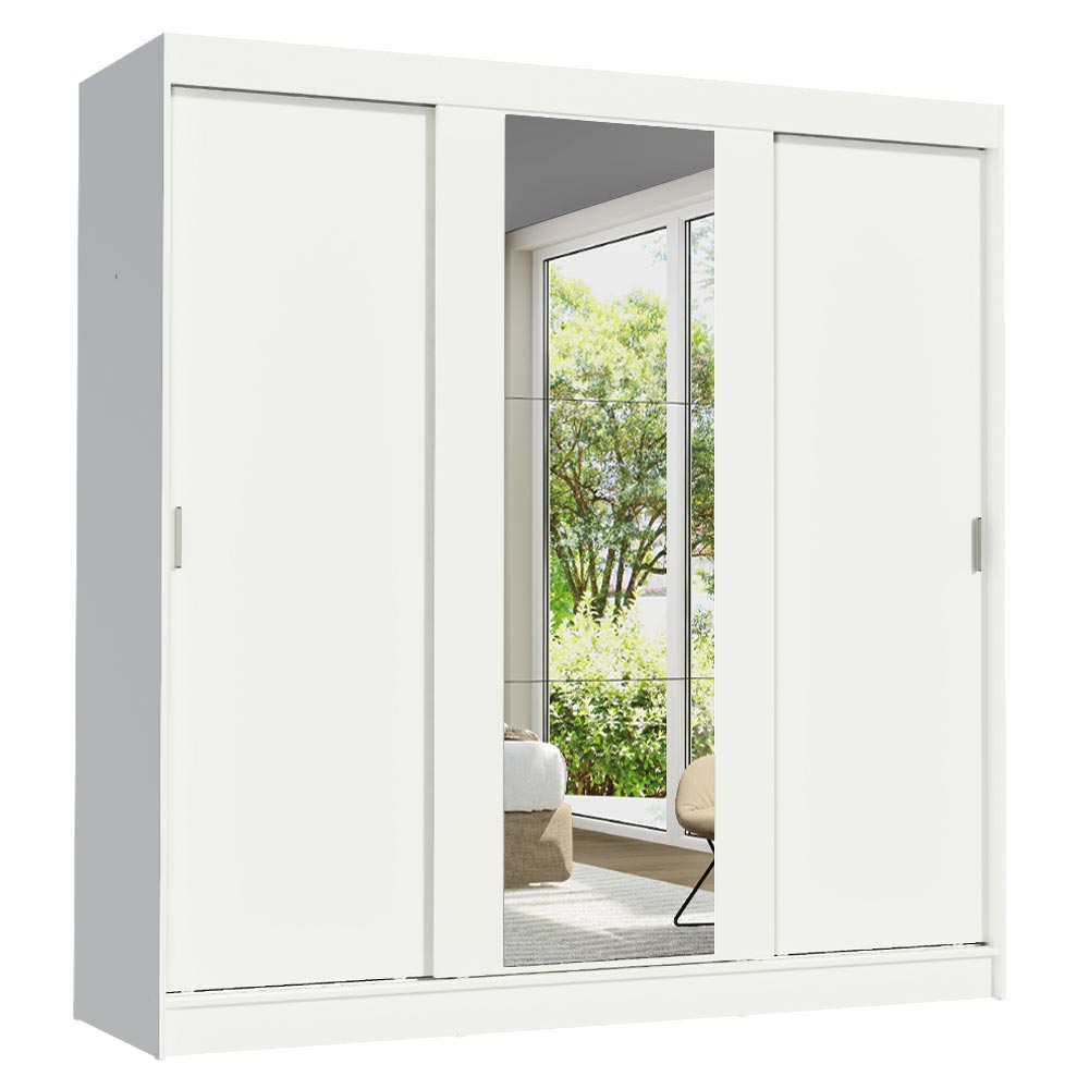 Clóset Matrimonial Reno 3 Puertas Corredizas 1 con Espejo - Blanco