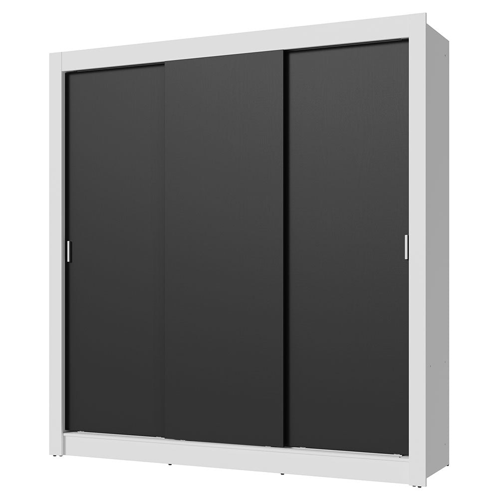 Clóset Matrimonial 3 Puertas Corredizas Blanco/Negro Nobre