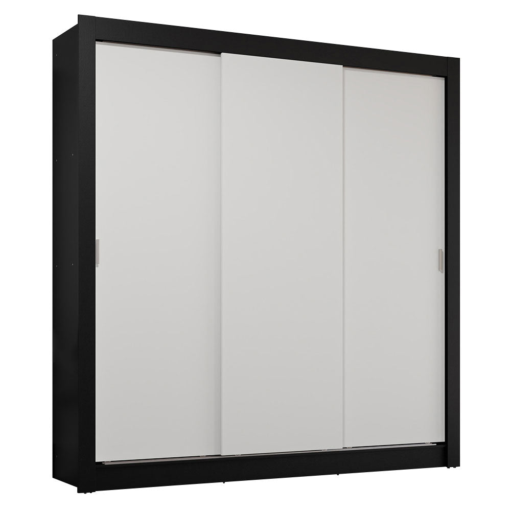 Clóset Matrimonial 3 Puertas Corredizas Negro/Blanco Sublime Plus