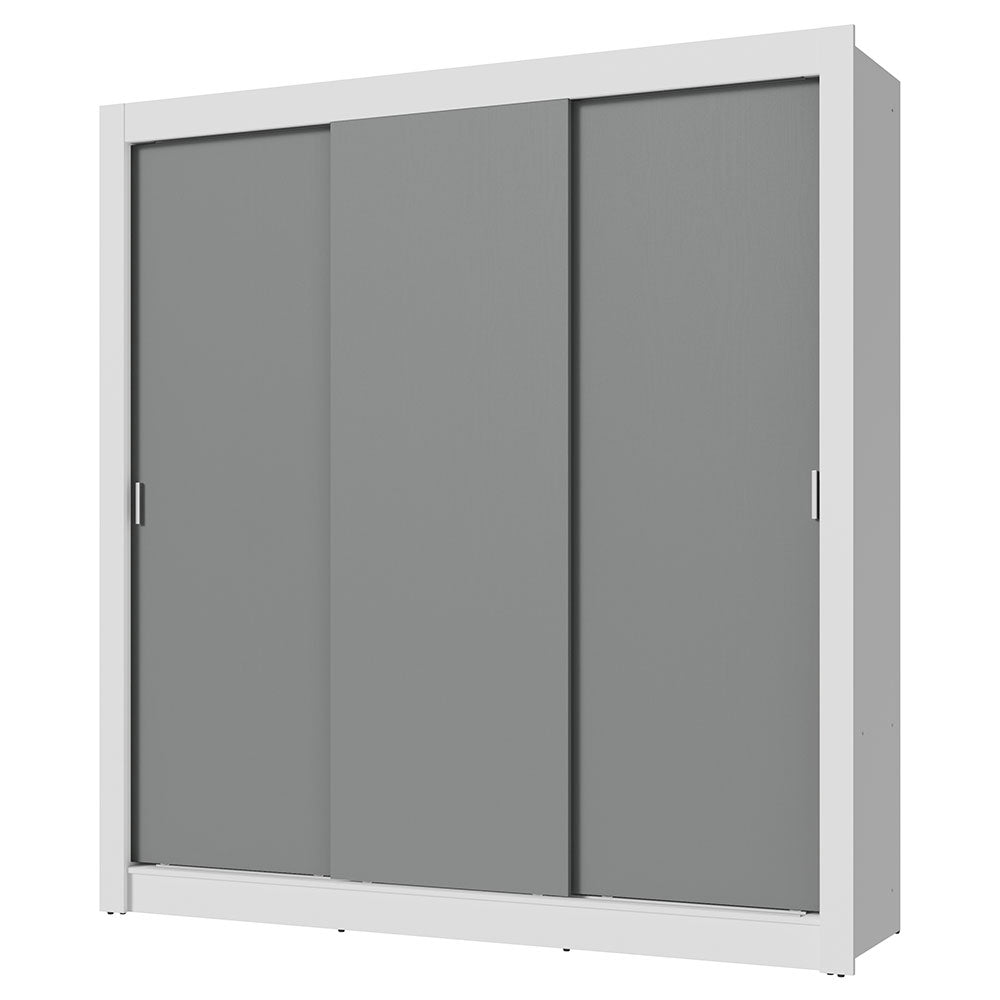 Clóset Matrimonial 3 Puertas Corredizas Blanco/Gris Nobre