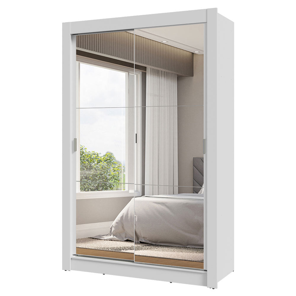 Clóset 2 Puertas Corredizas con Espejos 2 Cajones Blanco Vivare