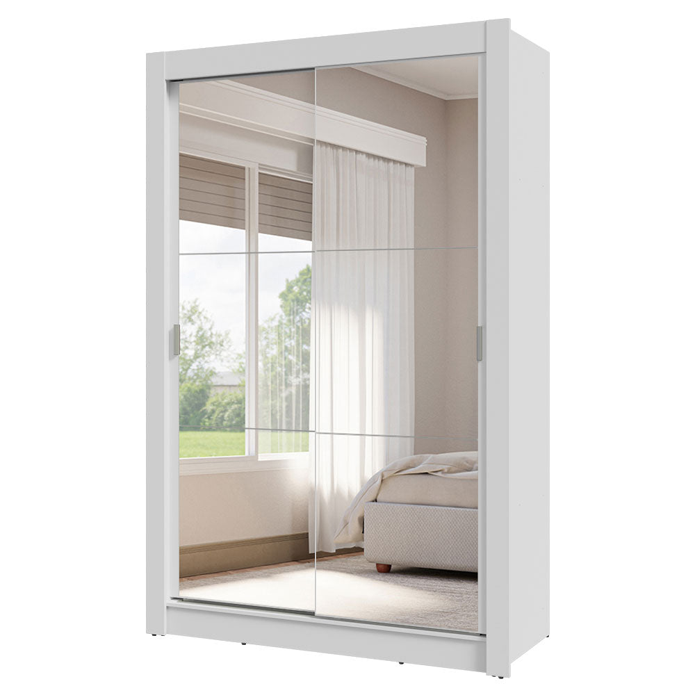 Clóset 2 Puertas Corredizas con Espejos 4 Cajones Blanco Vivare Plus