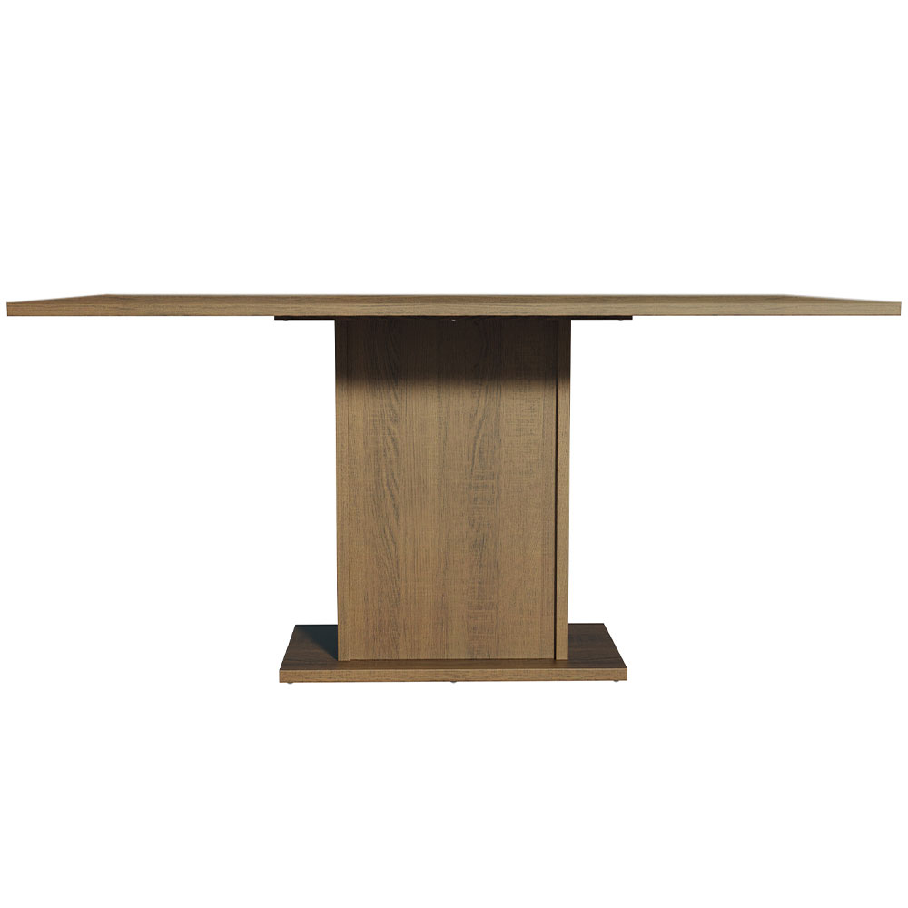 Juego de Comedor Mesa con Encimera de Madera y 6 Sillas Marrón/Silver Renata