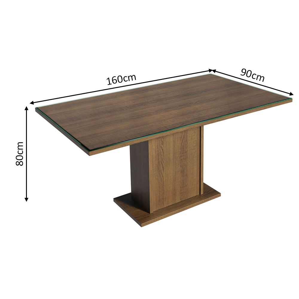 Mesa de Comedor Rectangular Encimera de Vidrio Marrón 5275 Madesa